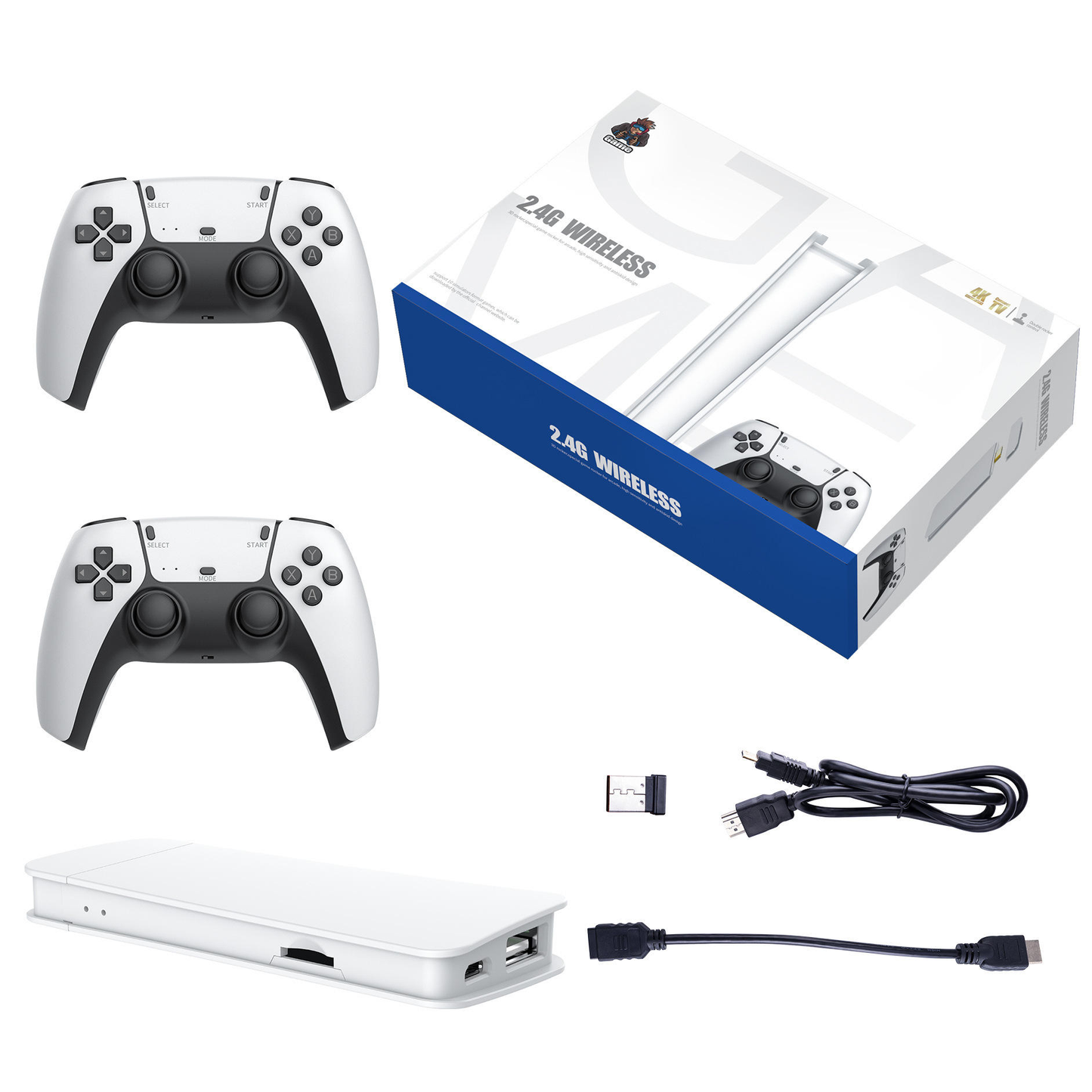 Game Stick 4K – Console Rétro Plug & Play avec 2 Manettes GN